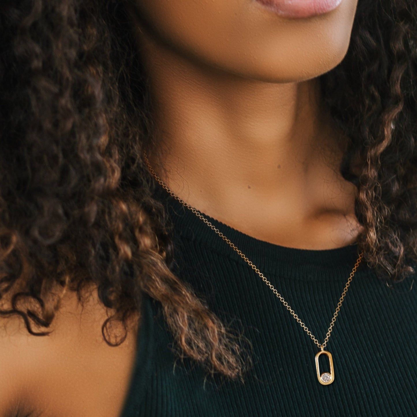 Legacy Collection Diana Pendant in 14ct yellow gold with 0.26ct SI1 diamond, 38mm length. A heartfelt tribute, perfect worn alone or layered. Customizable with alternative gemstones. Sold on an 18-inch chain.