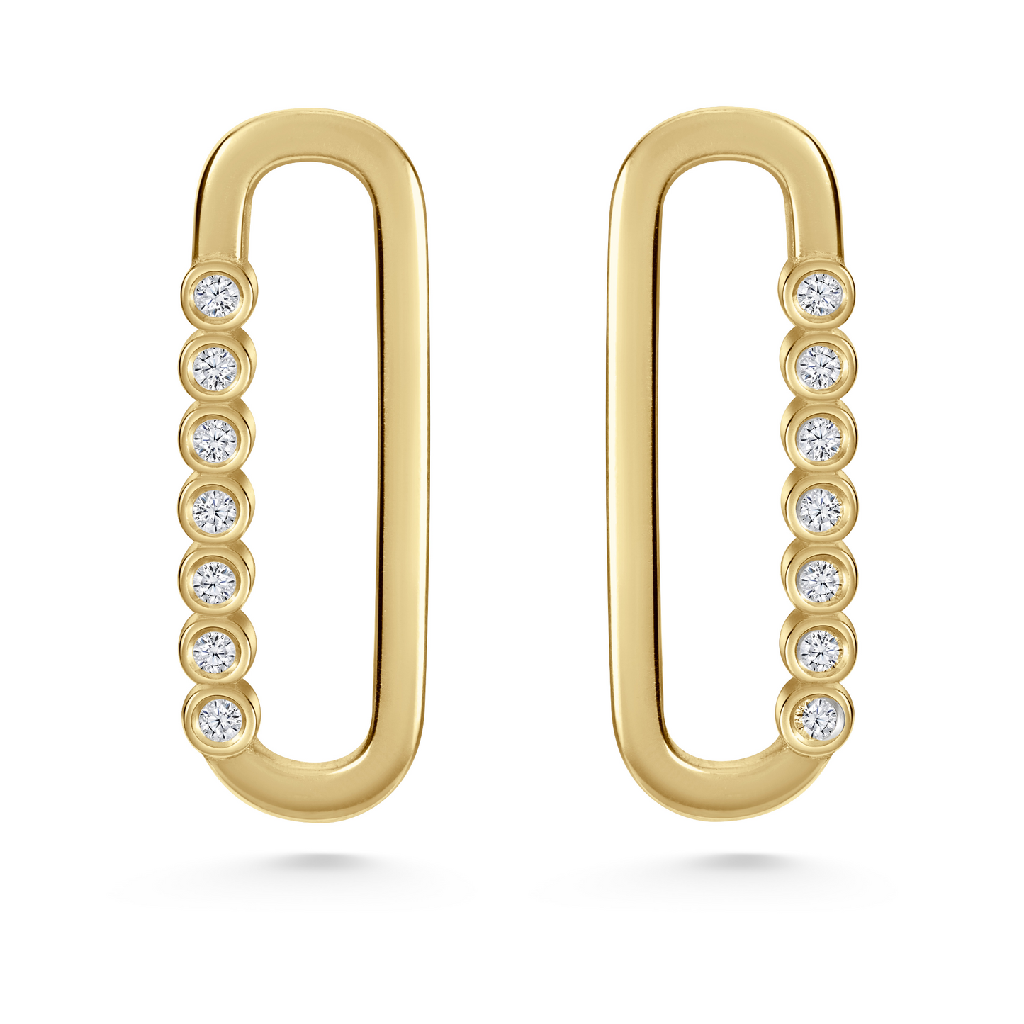 Legacy Collection
Jill Earrings in 14ct yellow gold with 0.16ct SI1 diamonds, 24mm length. Timeless design embodying sophistication and self-expression. Wear alone for an elegant, subtle statement. Customisable with alternative gemstones. Sold as a pair
