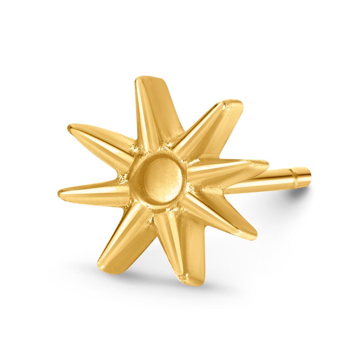Adinkra Collection Nsoromma Studs in polished 18ct yellow gold, symbolising God's guardianship ('children of the heavens'). Wear them alone for a subtle touch or paired with other earrings for a more impactful look. Perfect for everyday wear, adds timeless elegance to any ensemble.