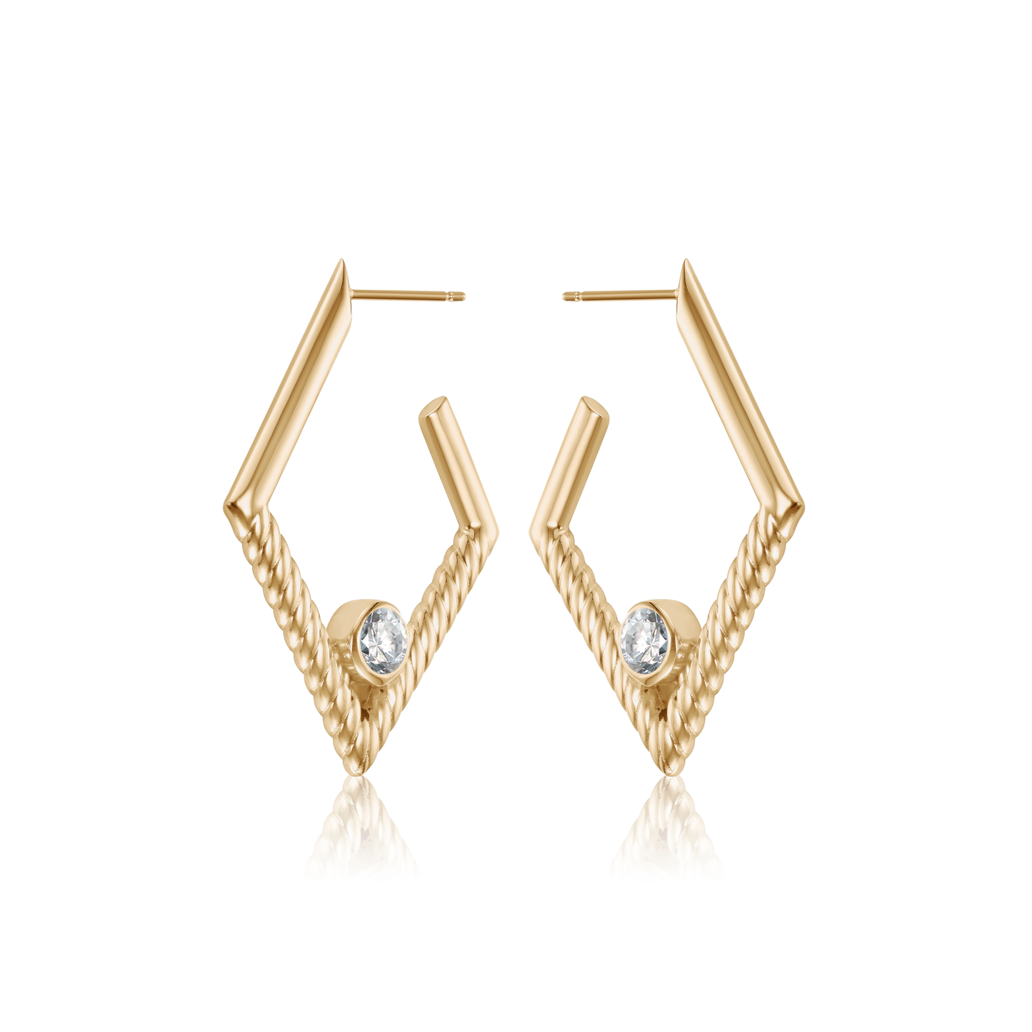 Seven Aunties Collection Blige Earrings in 18ct yellow gold with 0.76ct VS/SI diamonds, 40mm length. Luxurious door-knocker design, a statement of sophistication and style. Customizable with alternative gemstones. Sold as a pair