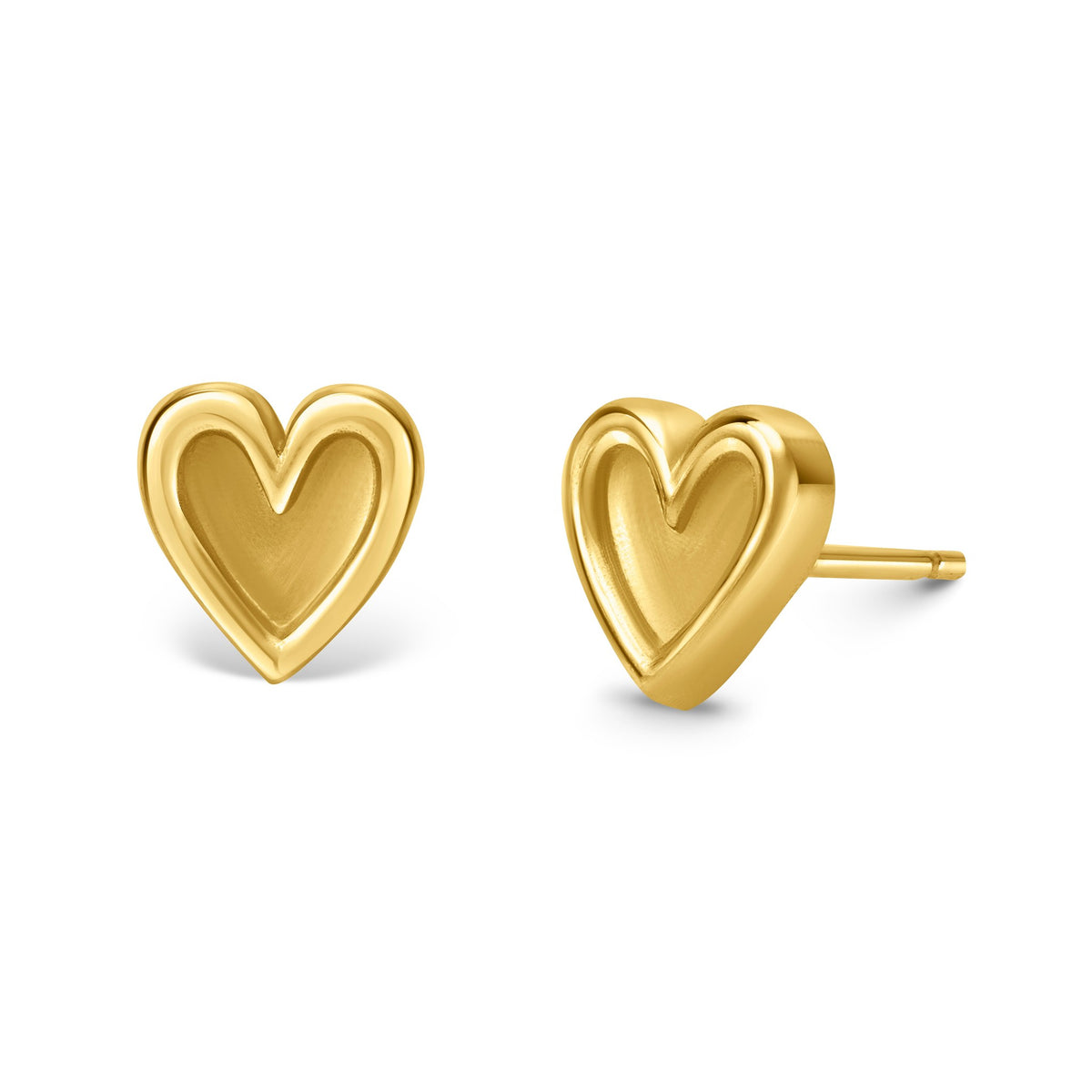 Adinkra Collection
Akoma meaning "Heart'. A symbol of love, goodwill, patience, faithfulness, fondness, endurance, and consistency. Wear them alone for a subtle touch or paired with other earrings for a more impactful look. Perfect for everyday wear, adds timeless elegance to any ensemble.

Also sold as singles

Crafted in: polished 18ct yellow gold.

Measurement: Stud 7mm (H)