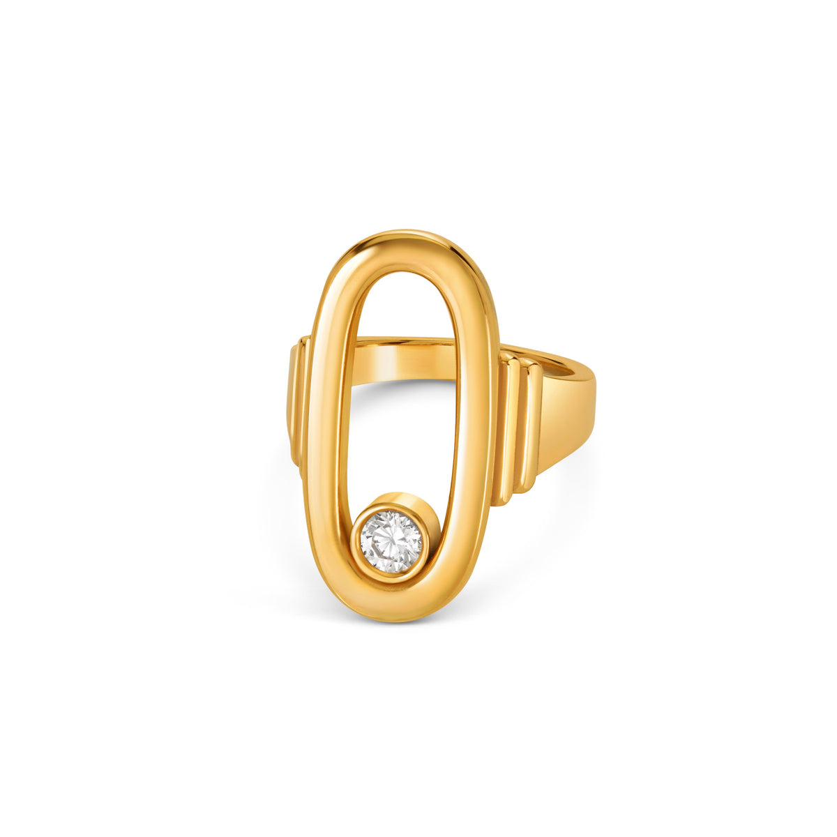 Seven Aunties Collection Diana Ring in 18ct yellow gold with 0.39ct SI1 diamond. Elegant design symbolizing cherished memories. Timeless style, available in various sizes and customizable with alternative gemstones