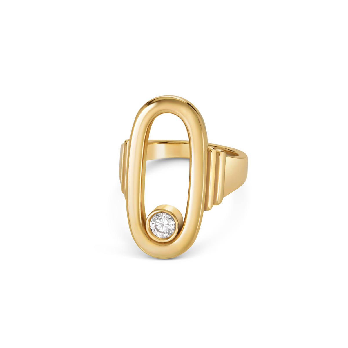 Seven Aunties Collection Diana Ring in 9ct yellow gold with 0.39ct SI1 diamond. Elegant design symbolizing cherished memories. Timeless style, available in various sizes and customizable with alternative gemstones