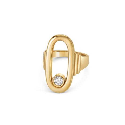 Seven Aunties Collection Diana Ring in 9ct yellow gold with 0.39ct SI1 diamond. Elegant design symbolizing cherished memories. Timeless style, available in various sizes and customizable with alternative gemstones