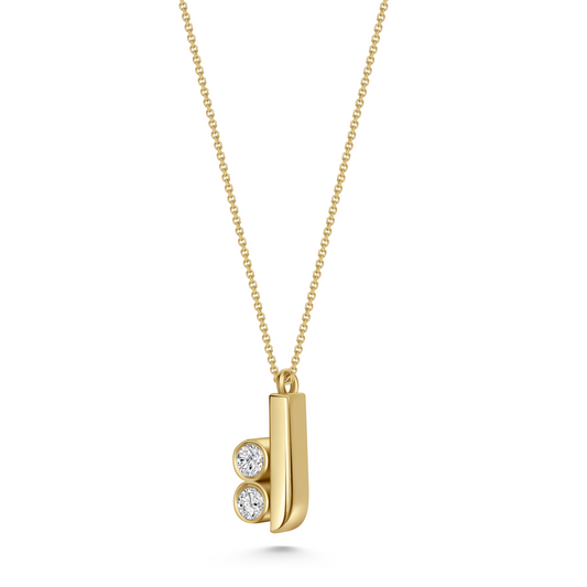 Legacy Collection Grace Pendant in polished 14ct yellow gold with 1.31ct VS/SI diamond, 15mm length. A tribute to an iconic Diva, perfect worn alone or layered. Customizable with alternative gemstones. Sold on an 18-inch chain