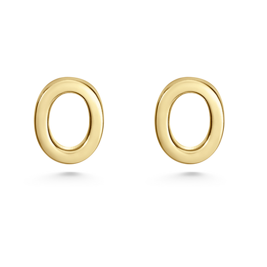 Legacy Collection Mary Stud Earrings in 14ct yellow gold, 10mm length. Modern, minimalist design with understated elegance. Sold as a pair or single, a timeless piece for any occasion.