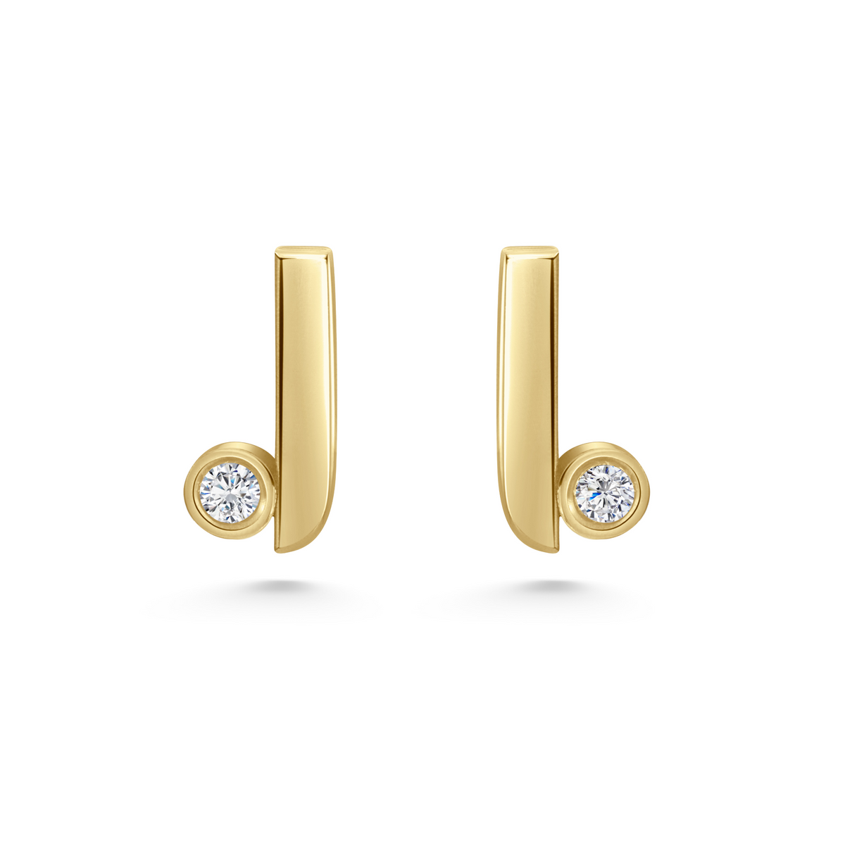 Seven Aunties  Collection
Sunni Stud Earrings in 9ct yellow gold with 0.5ct SI1 diamonds, 10mm length. A striking tribute with a refined twist on classic studs, perfect for wearing alone or layered. Sold as a pair or single, customisable with alternative gemstones.